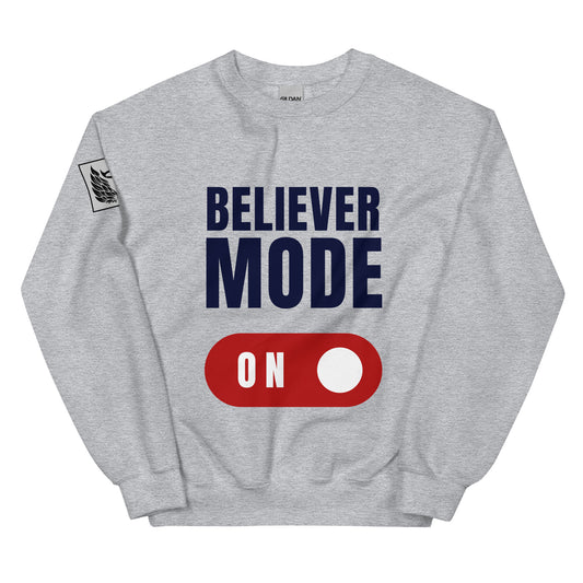 Believer Mode Grey Unisex Sweatshirt
