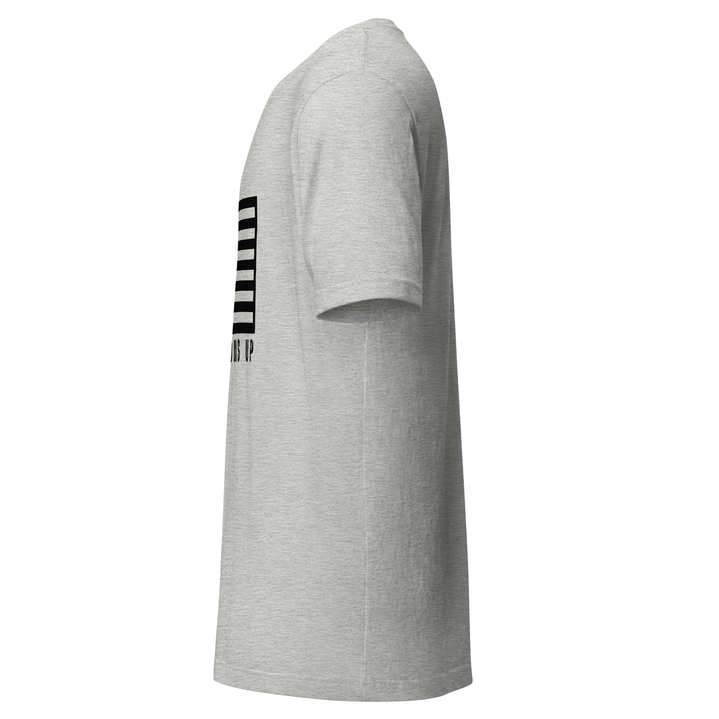 Grey LOVE SHOWS UP fundraising shirt for Hurricane Helene and Milton victims. Unisex t-shirt