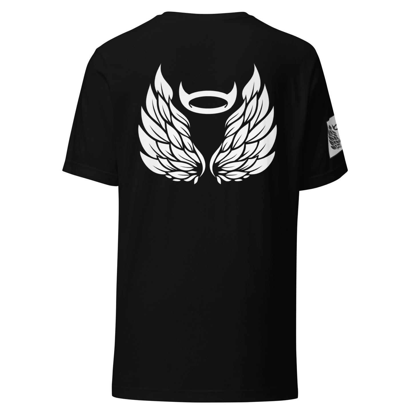 Guardian Angel Black (design on BACK) Unisex T-Shirt