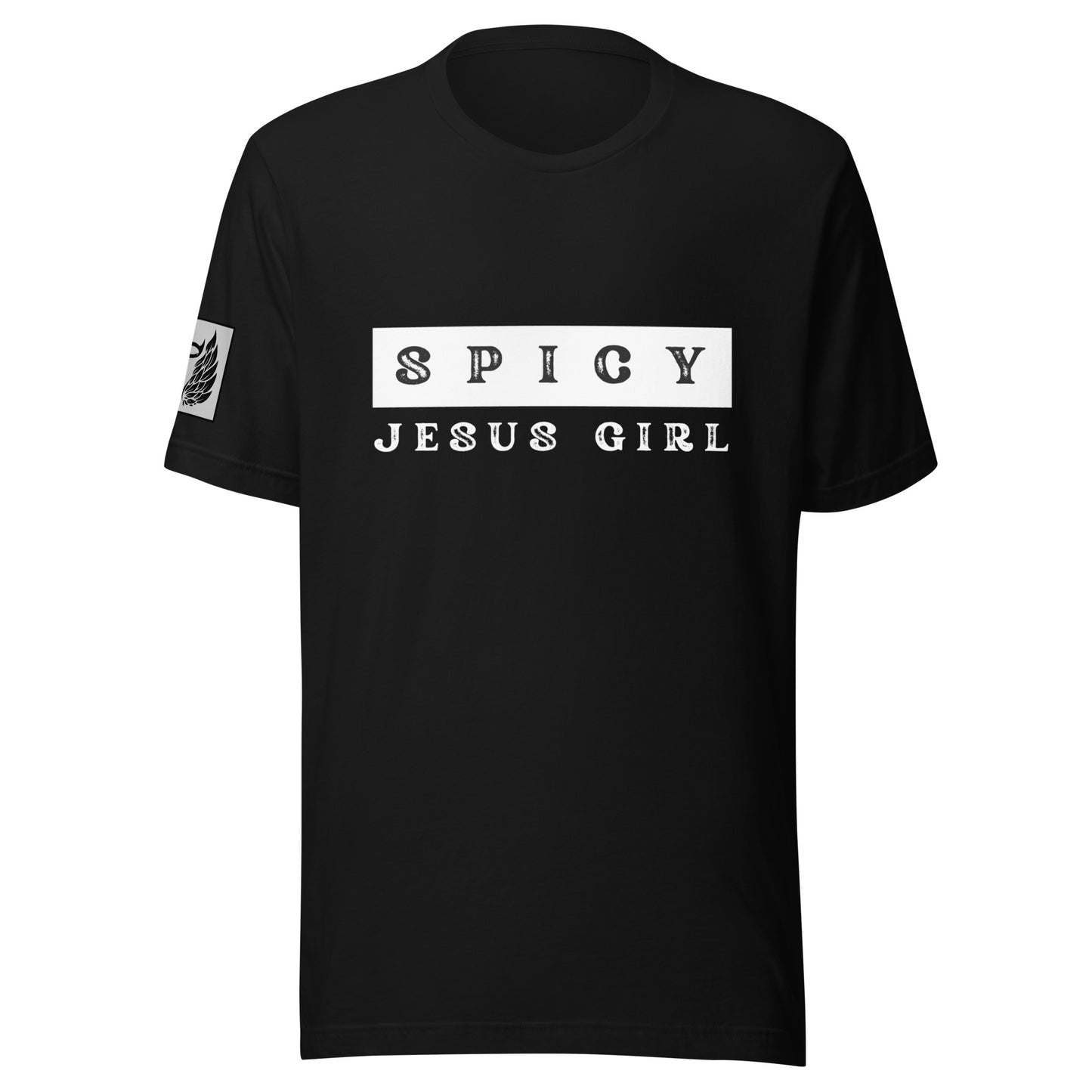 Spicy Jesus Girl Black Unisex T-Shirt