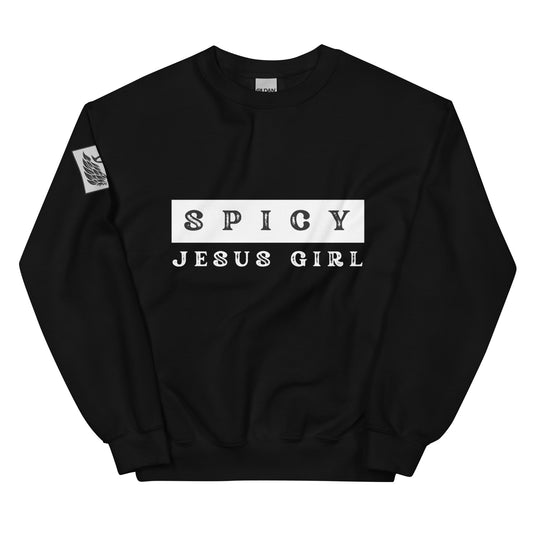 Spicy Jesus Girl Black Unisex Sweatshirt