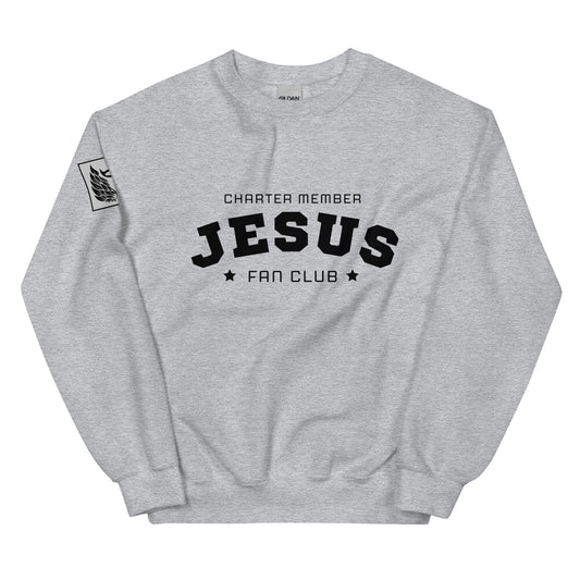 Jesus Fan Club Grey Unisex Sweatshirt