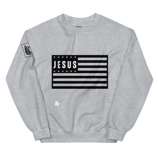 Jesus In America Grey Unisex Sweatshirt