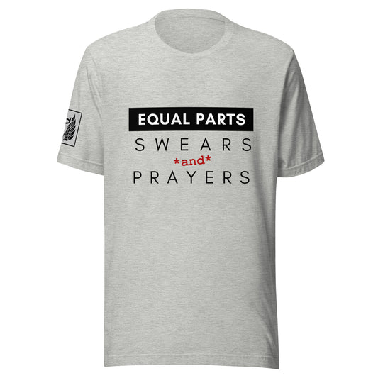 Equal Parts Swears and Prayers Grey Unisex T-Shirt