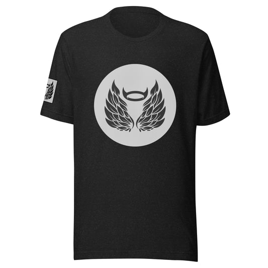 Grey Wings Black Unisex T-Shirt