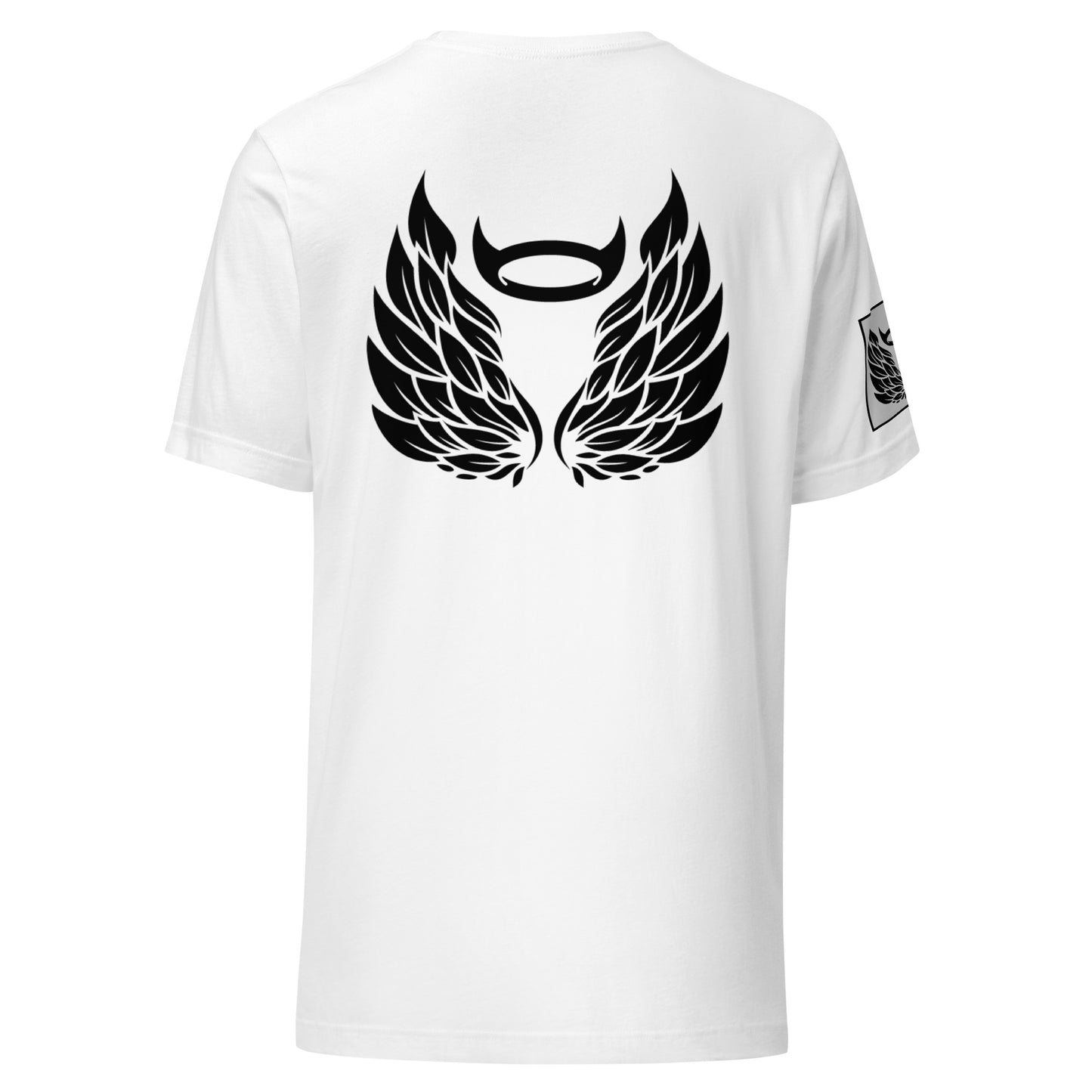 Guardian Angel White (design on BACK) Unisex T-Shirt