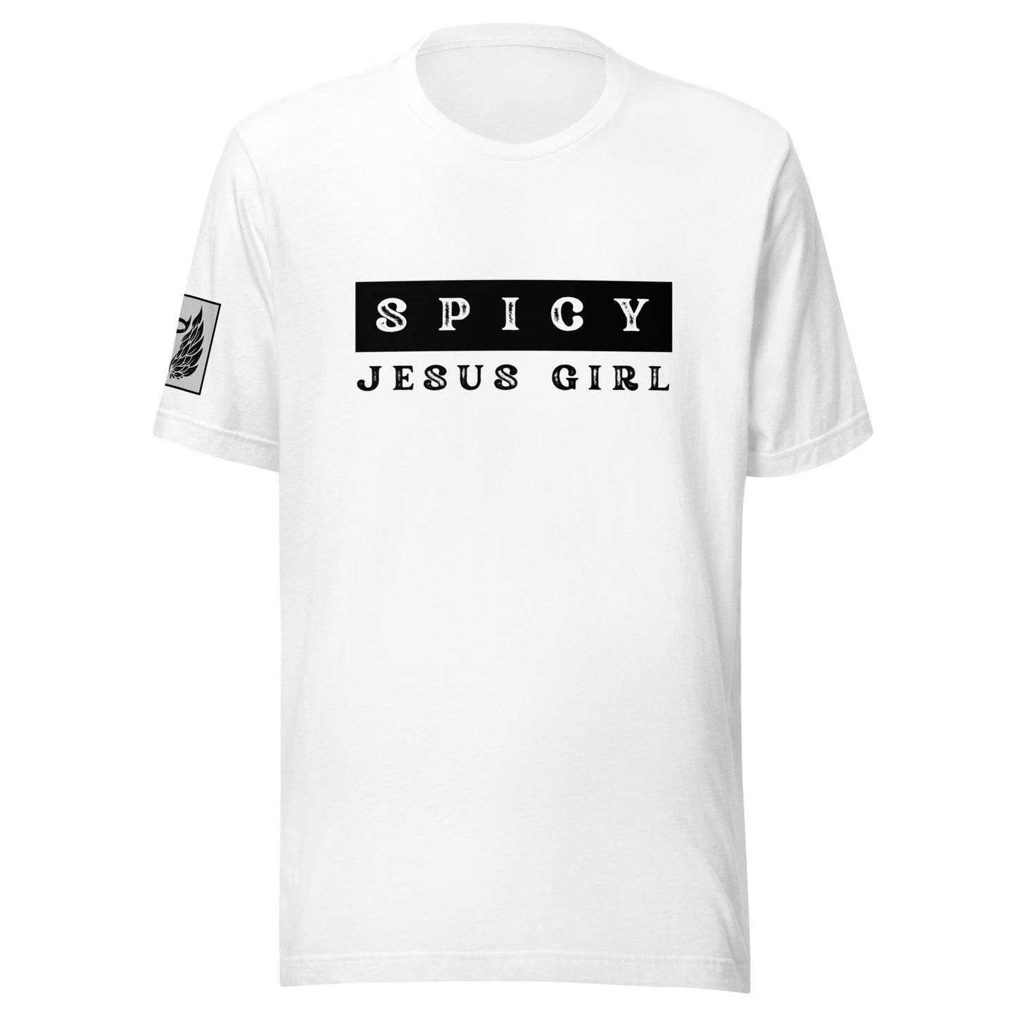Spicy Jesus Girl White Unisex T-Shirt